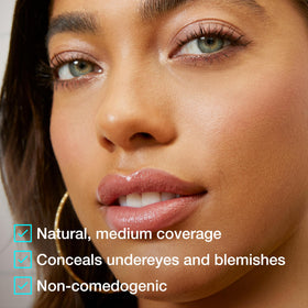 MAYBELLINE concealer covering a blemish showing targeted concealment benefit