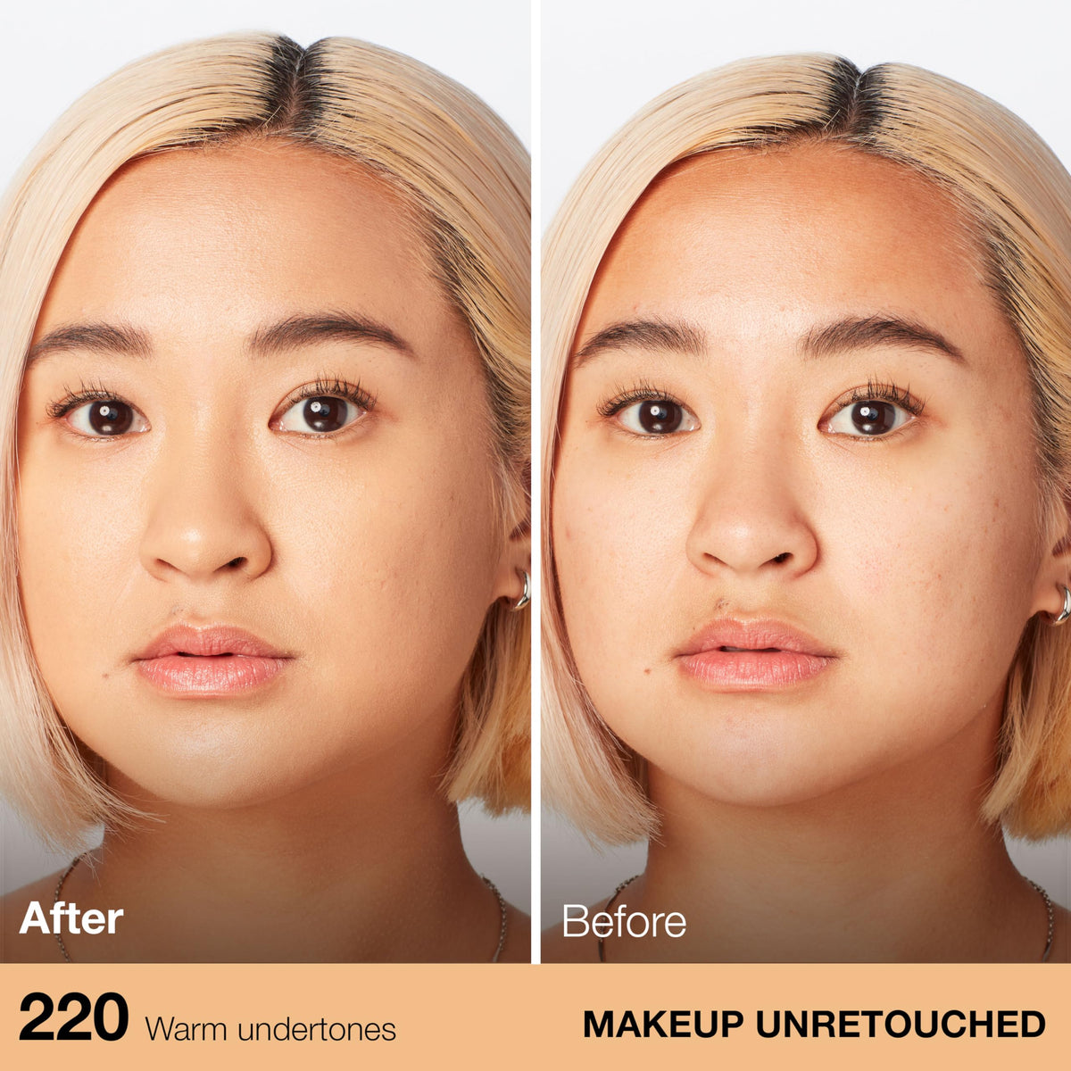 Maybelline Fit Me applied with fingertips demonstrating easy blend and natural finish