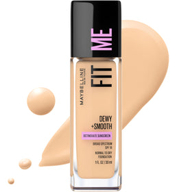 Maybelline Fit Me front packaging showing bottle and cap for easy shelf identification and brand trust