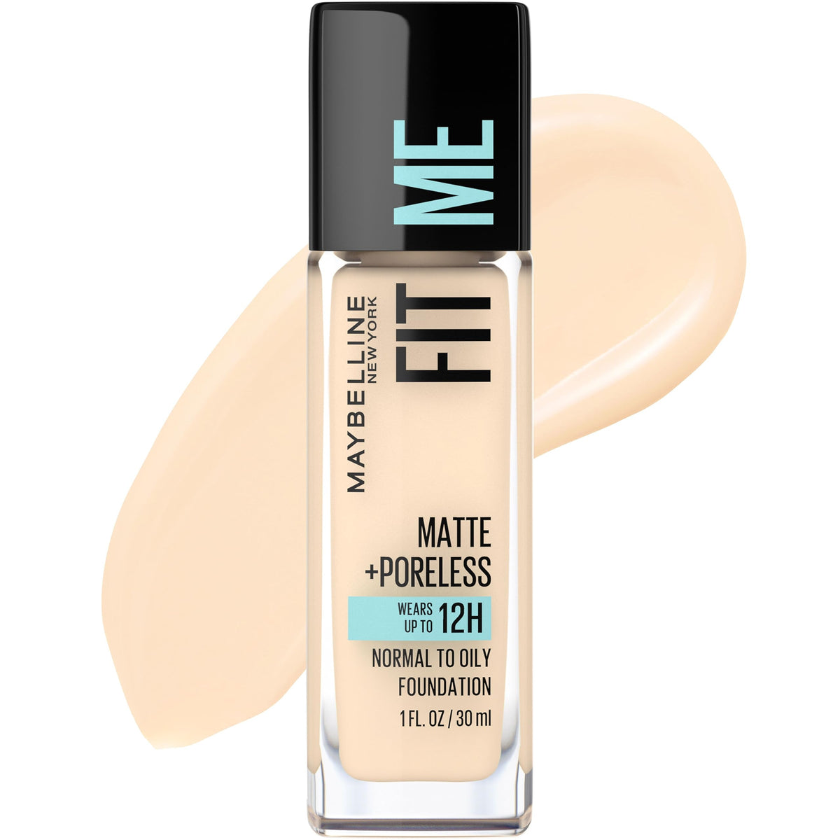 Maybelline front bottle view showing shade label and matte finish benefit