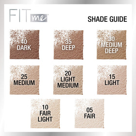 Maybelline Fit Me loose powder on vanity next to mirror showing polished, camera-ready look