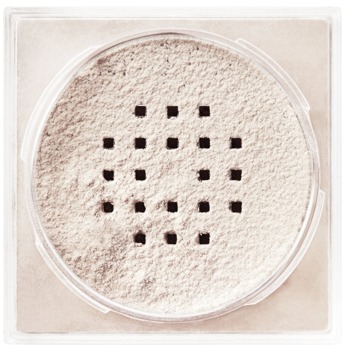 Maybelline Fit Me loose powder open sifter detail highlighting controlled dispensing benefit