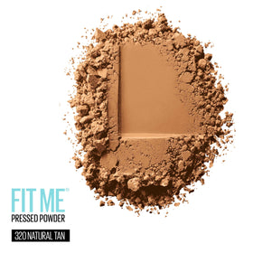 Maybelline compact opened to reveal Natural Tan pressed powder for natural matte finish