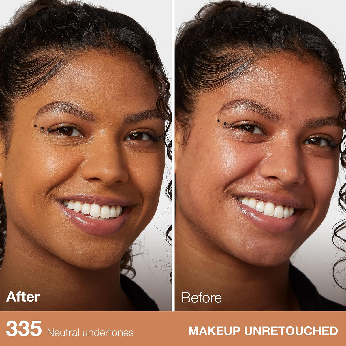 Maybelline Fit Me swatch on arm illustrating Classic Tan match and natural coverage