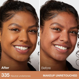 Maybelline Fit Me swatch on arm illustrating Classic Tan match and natural coverage