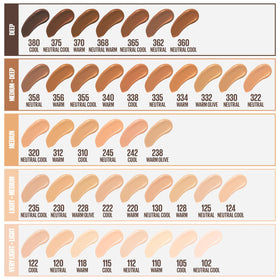 MAYBELLINE texture close-up showing smooth liquid finish for pore-smoothing benefits