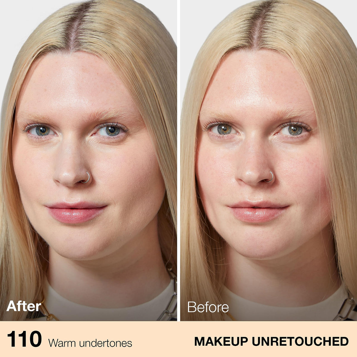 Maybelline foundation texture swatch in Porcelain showing smooth blendability