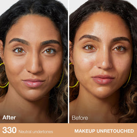MAYBELLINE texture swatches of Toffee demonstrating blendable coverage