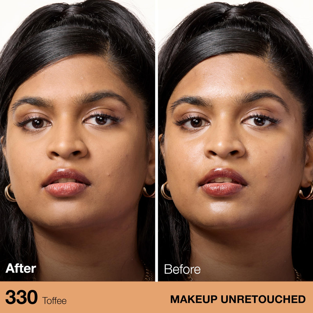 MAYBELLINE powder swatch on skin showing blendable texture and natural matte benefit