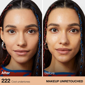 Maybelline foundation swatches on arm illustrating shade True Beige and coverage