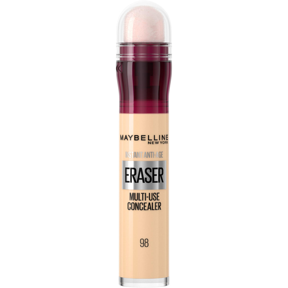 Maybelline front packaging showing product and shade, clear compact travel benefit
