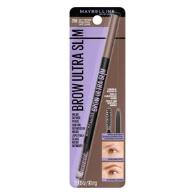 MAYBELLINE front packaging showing pencil and shade, clear product view and quick benefit
