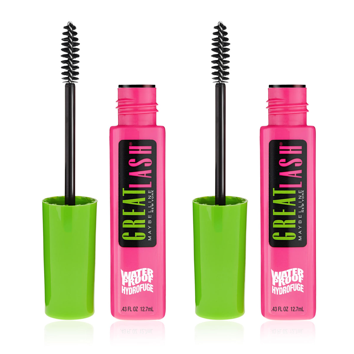 Maybelline Great Lash front packaging showing very black tubes and bold branding for reliable volume