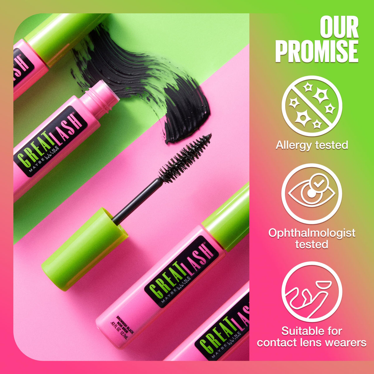 Maybelline lifestyle flatlay with mascara and makeup essentials for daily routine