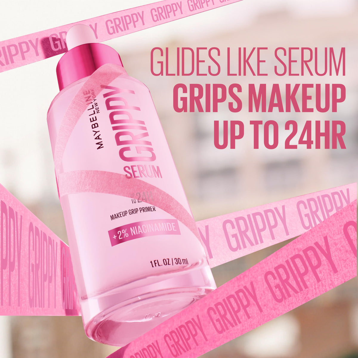 Maybelline Grippy Serum applied on hand showing tacky grip and quick absorption