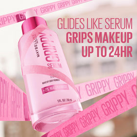 Maybelline Grippy Serum applied on hand showing tacky grip and quick absorption