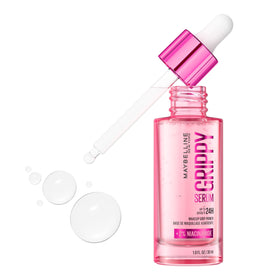 Maybelline Grippy Serum front packaging showing clear bottle and label benefit