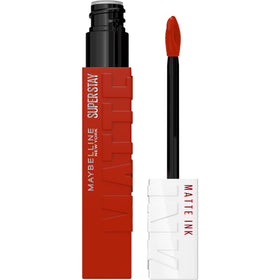 MAYBELLINE front packaging showing Ground-Breaker maple red and product benefit