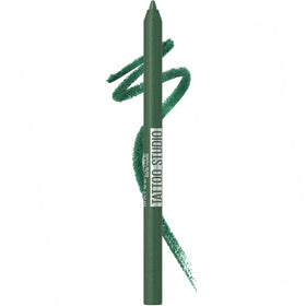 Maybelline pencil front packaging showing Hunter Green shade and finish for bold color