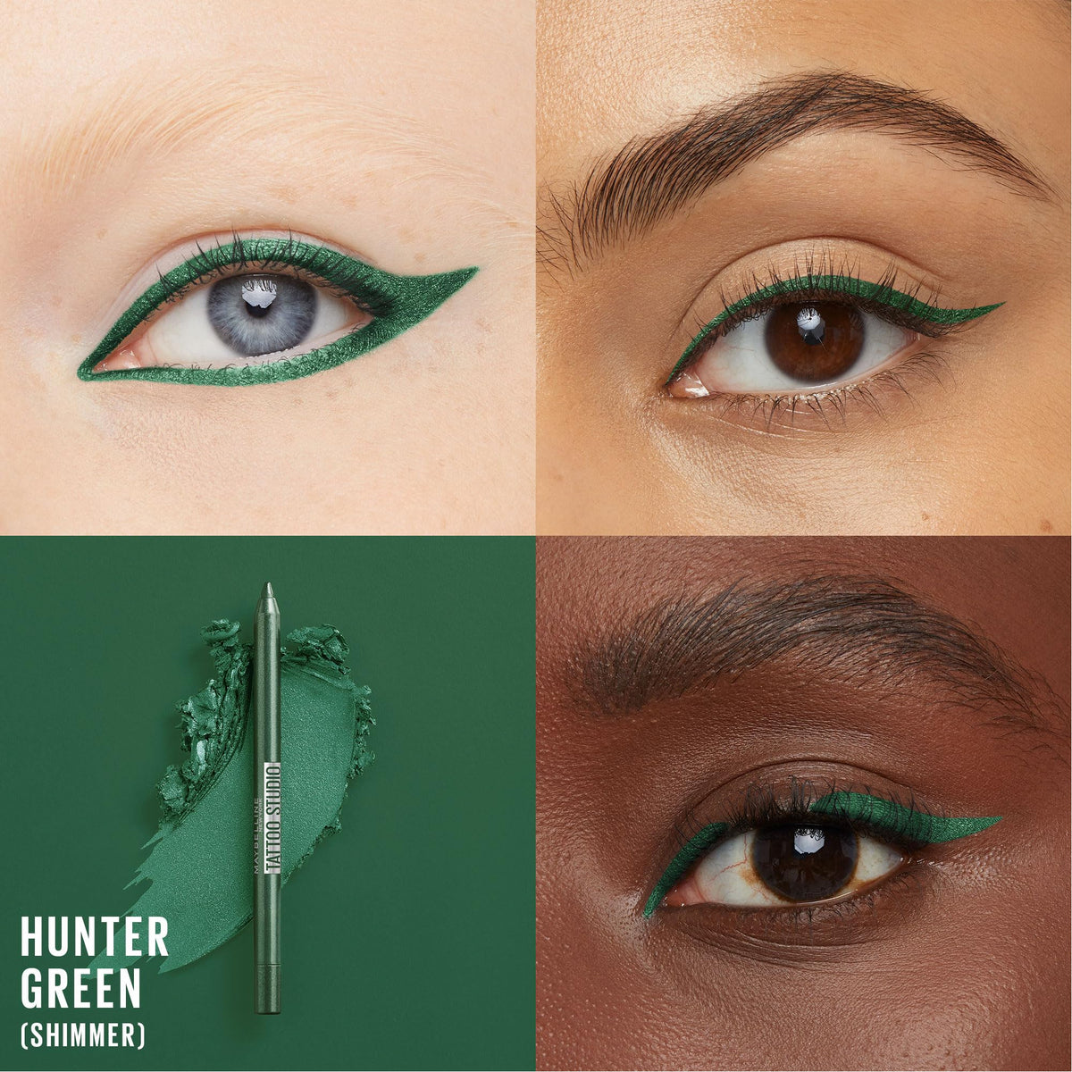 Maybelline pencil tip close-up showing sharp point and smooth gel core for precise lines