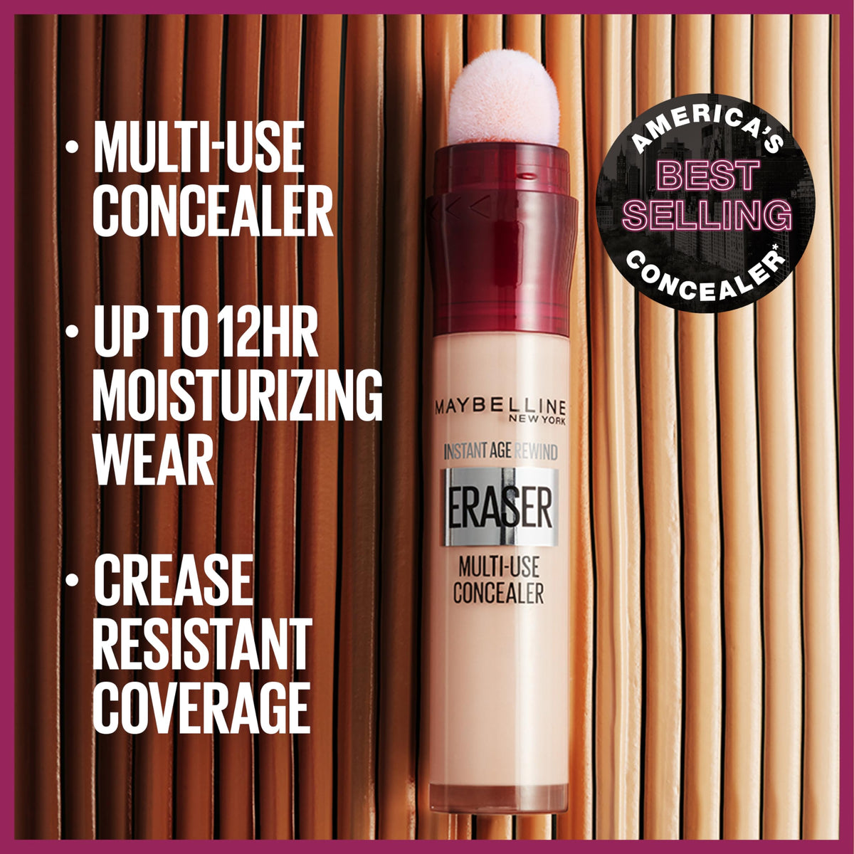 Maybelline concealer in use under eye to instantly brighten and conceal