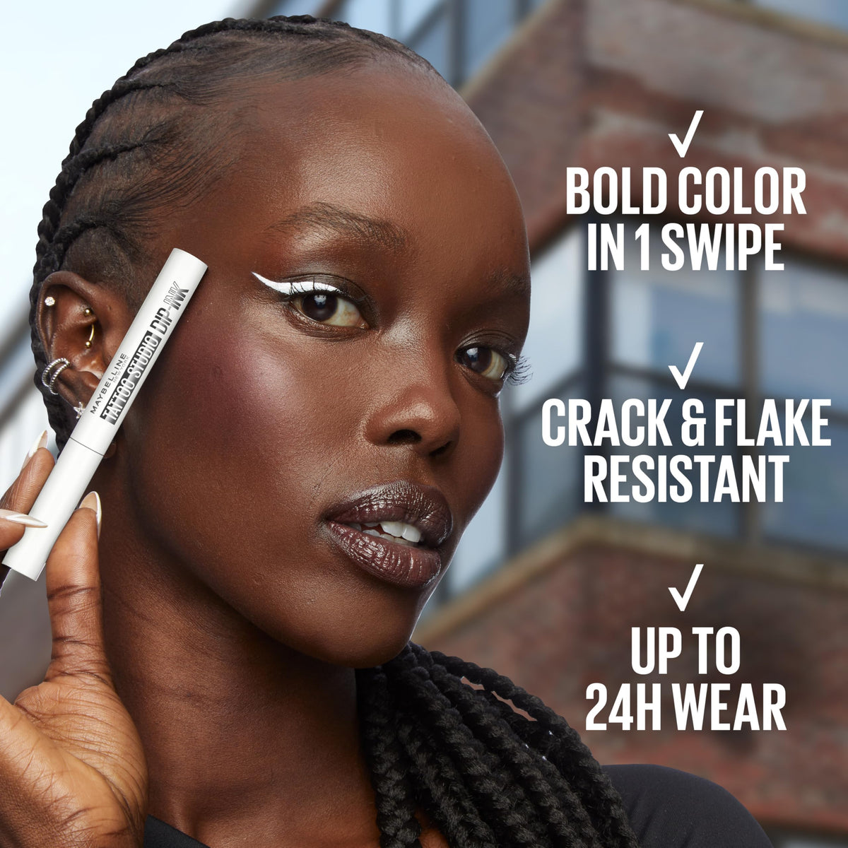 maybelline ink texture swiped on skin showing saturated pigment and smooth finish