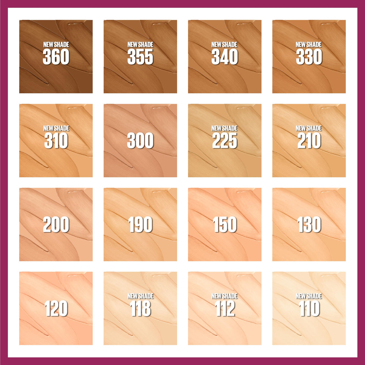 Maybelline 210 shade label closeup showing true color and natural finish