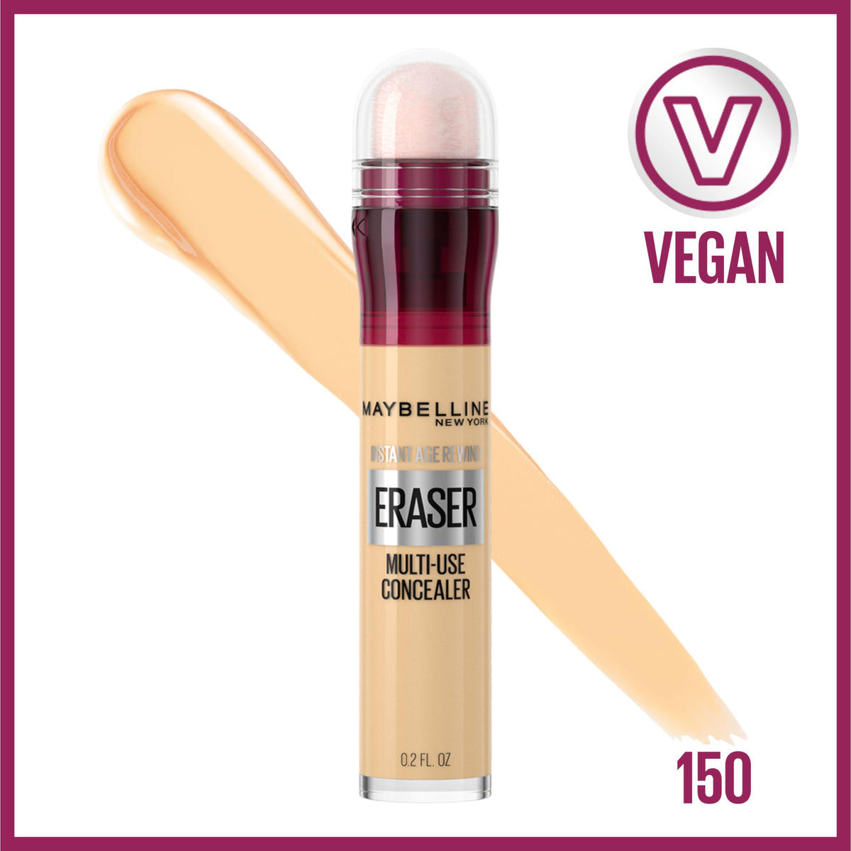 MAYBELLINE applicator close-up demonstrates soft sponge tip for seamless, controlled application