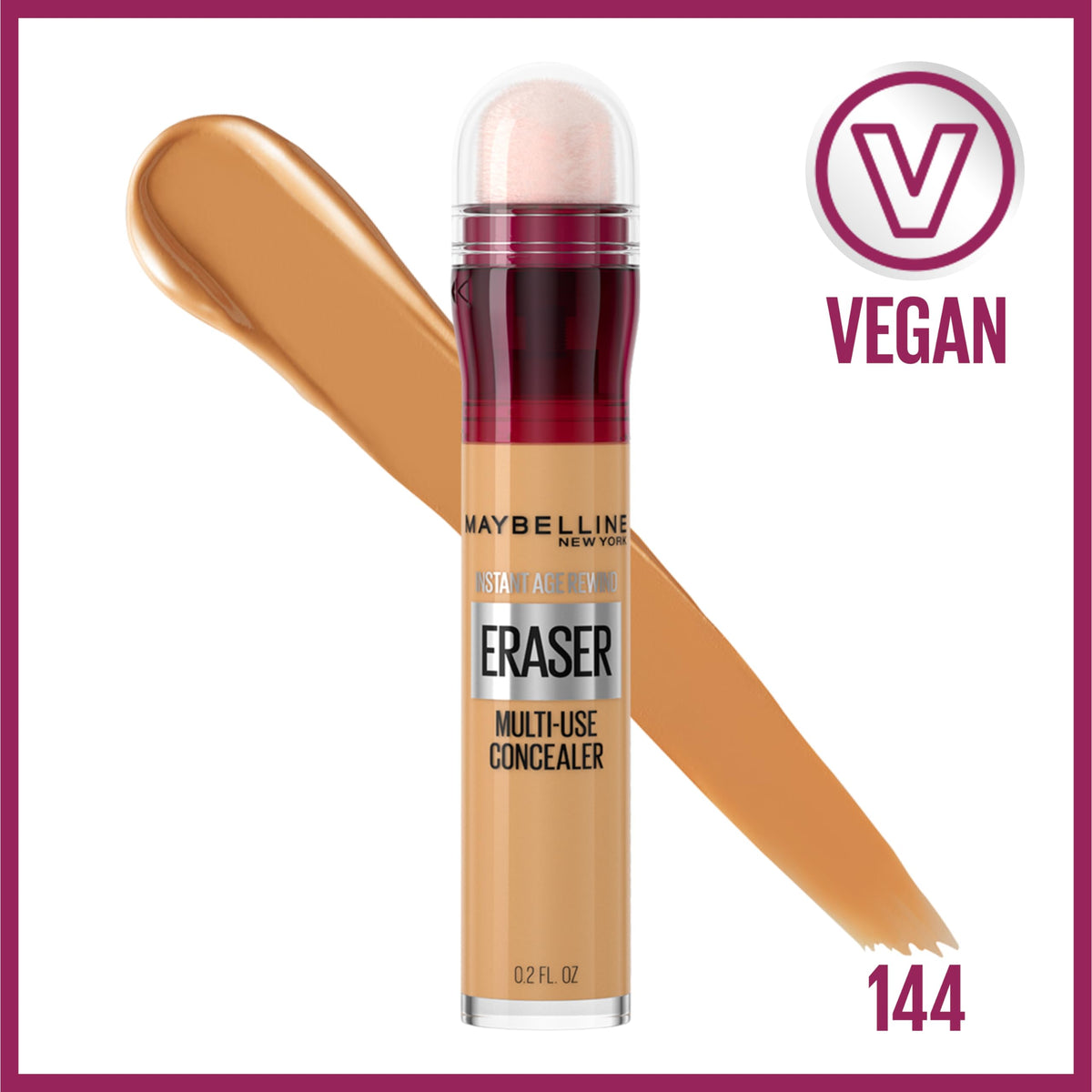 MAYBELLINE closeup of sponge applicator showing precise product delivery and control