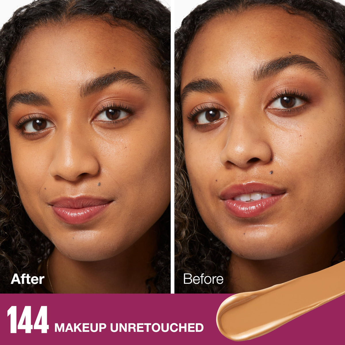 MAYBELLINE liquid concealer swatch texture demonstrating blendable, buildable coverage