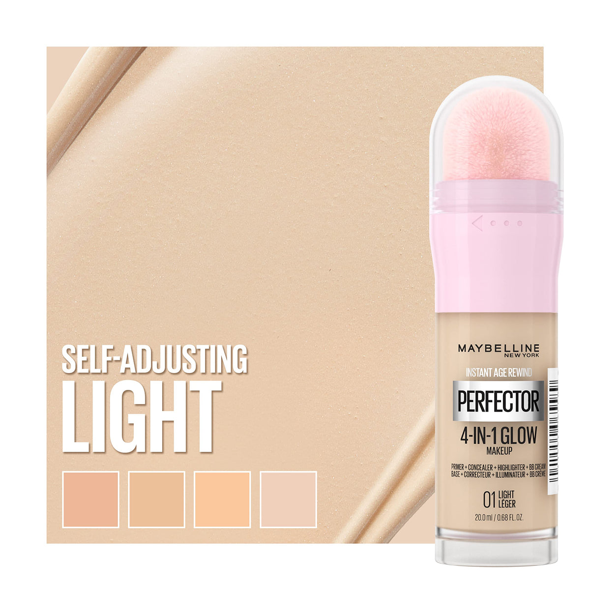 Maybelline Instant Perfector next to common items showing compact travel size