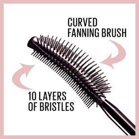 Maybelline Lash Sensational open wand detail showing bristle layers and smooth ink