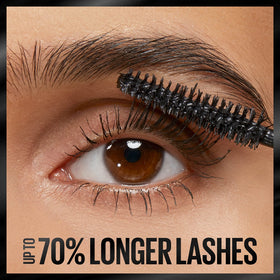 Maybelline Lash Stiletto brush closeup highlighting Grip & Extend bristles for precise lash reach and separation