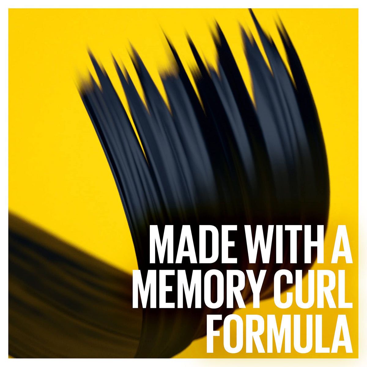 Maybelline on model eye highlighting dramatic curl and wide-awake benefit