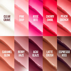 MAYBELLINE ingredients label close-up highlighting hyaluronic acid and oil blend benefit