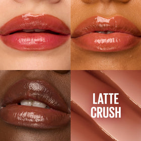MAYBELLINE Lifter Glaze open tube showing melty balm texture and glide benefit