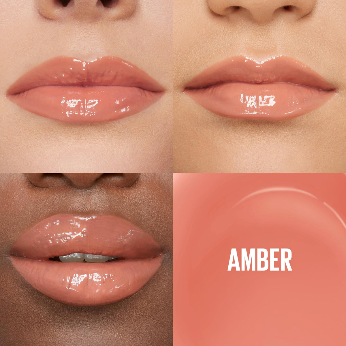 Maybelline Lifter Gloss Amber XL wand applicator demonstrating easy one-swipe coverage