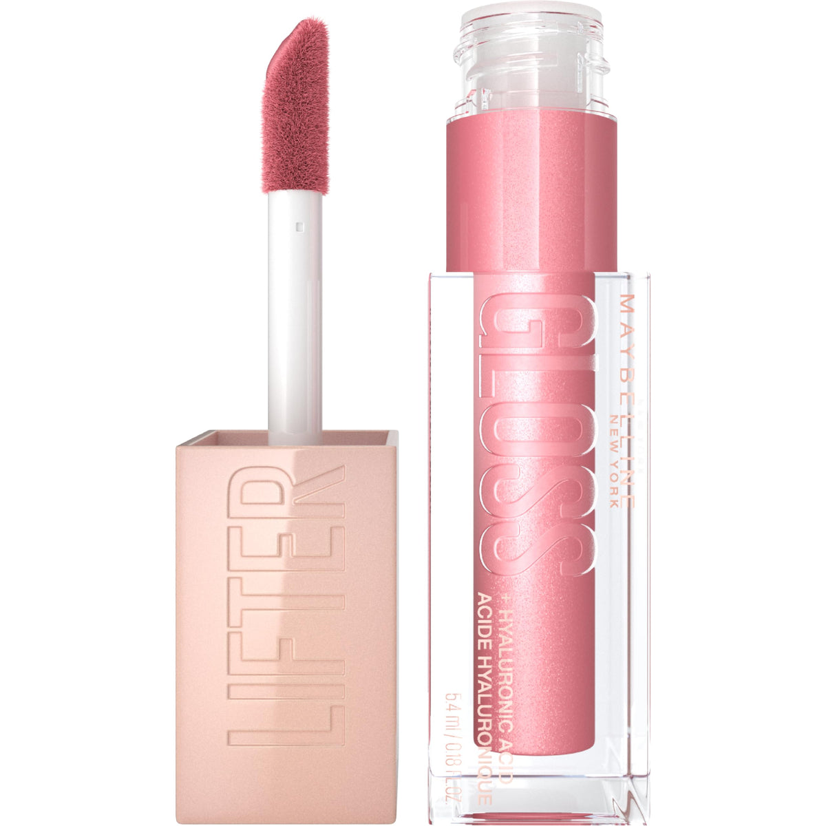 Maybelline Lifter Gloss front packaging showing shade Brass and glossy finish