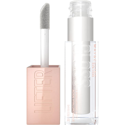 Maybelline Lifter Gloss front packaging showing pearl shade and shine benefit