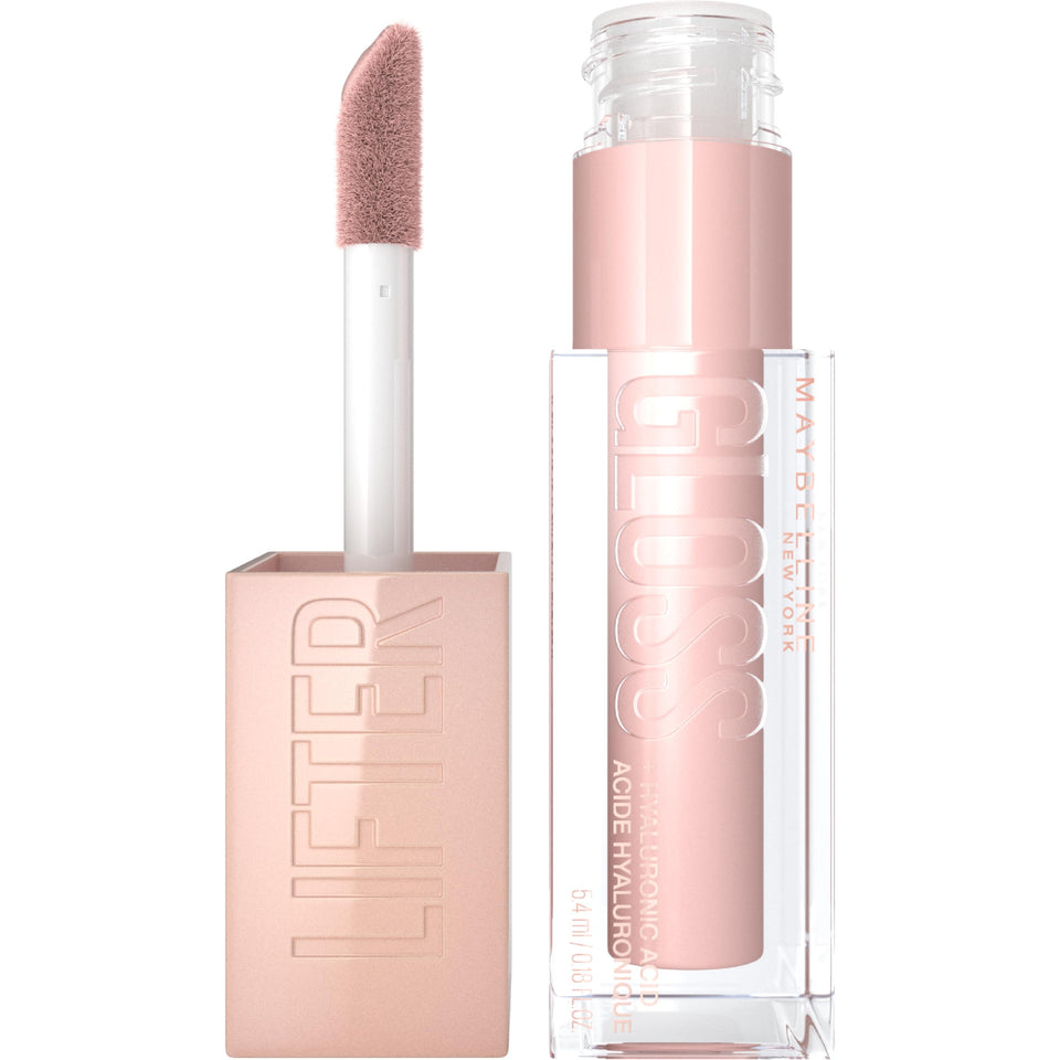 Maybelline Lifter Gloss front packaging showing Ice shade and glossy finish