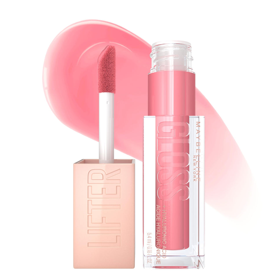 Maybelline Lifter Gloss front packaging showing gummy bear shade and glossy finish benefit
