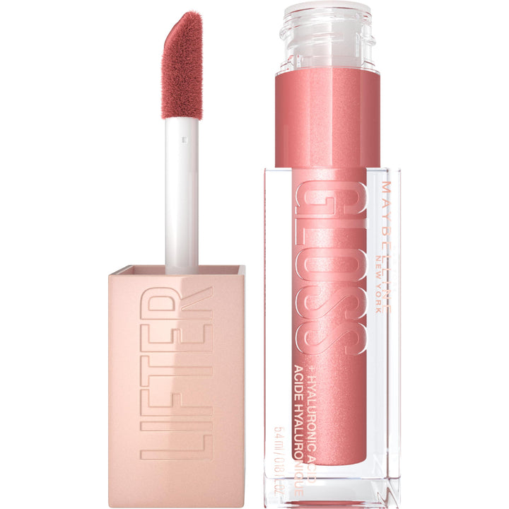 Maybelline Lifter Gloss front packaging showing shade Moon and glossy finish benefit
