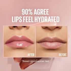 Maybelline Lifter Gloss Silk on model lips for plumper, luminous look