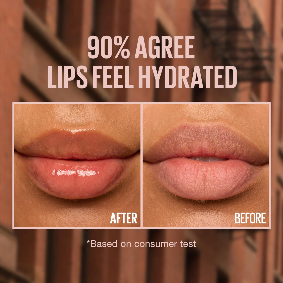 MAYBELLINE gloss texture close-up revealing glossy, hydrating formula benefit
