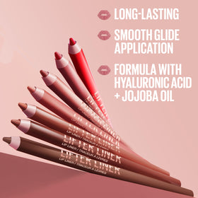 MAYBELLINE swatch of Lifter Liner texture on skin showing creamy glide and blendable finish