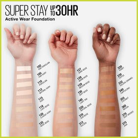 Maybelline medium beige swatch on arm showing true shade and coverage