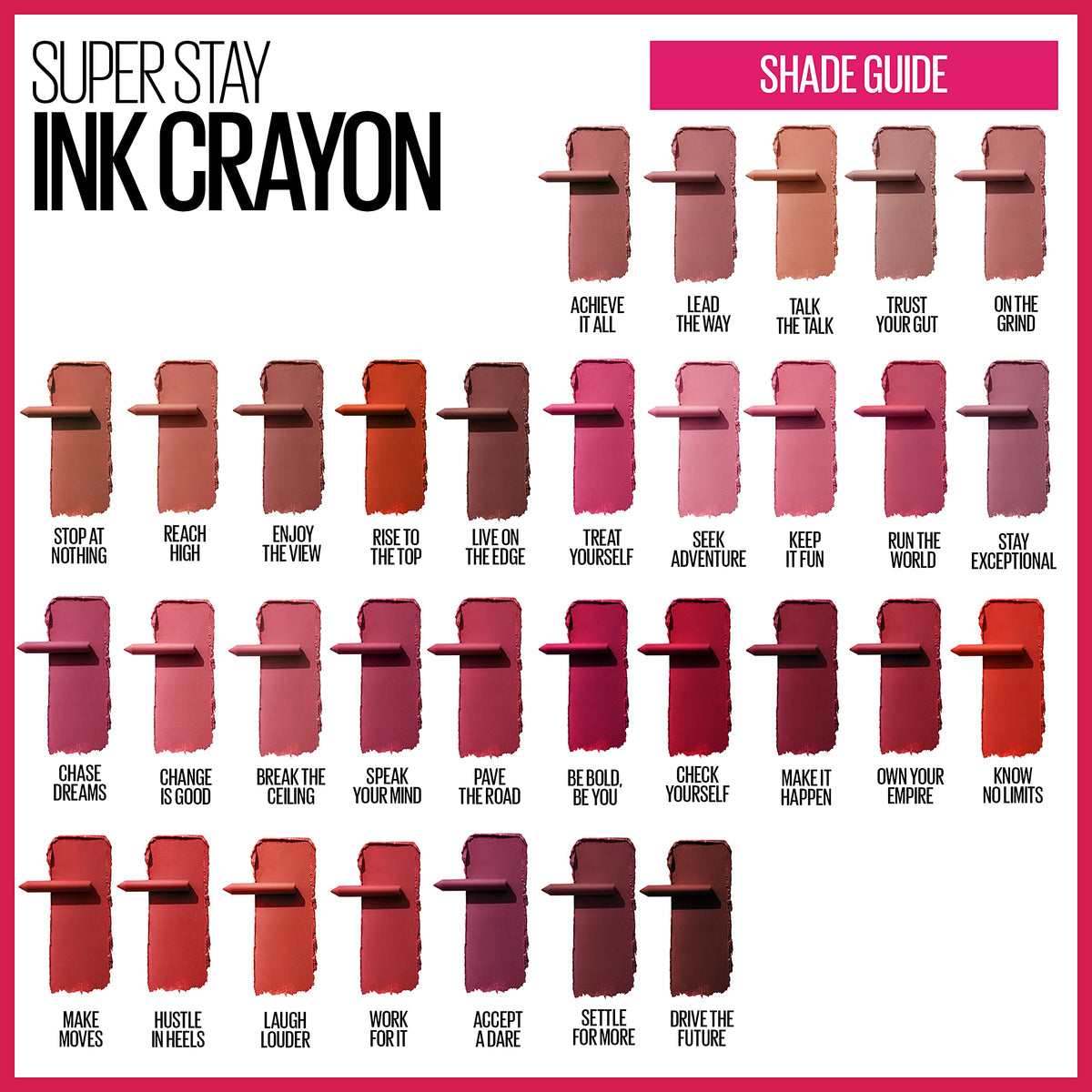 MAYBELLINE color swatch on arm showing rich purple-brown payoff and true shade benefit