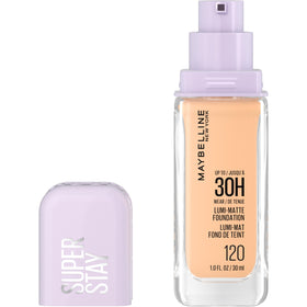 Maybelline front packaging showing bottle and brand, conveys reliable longwear