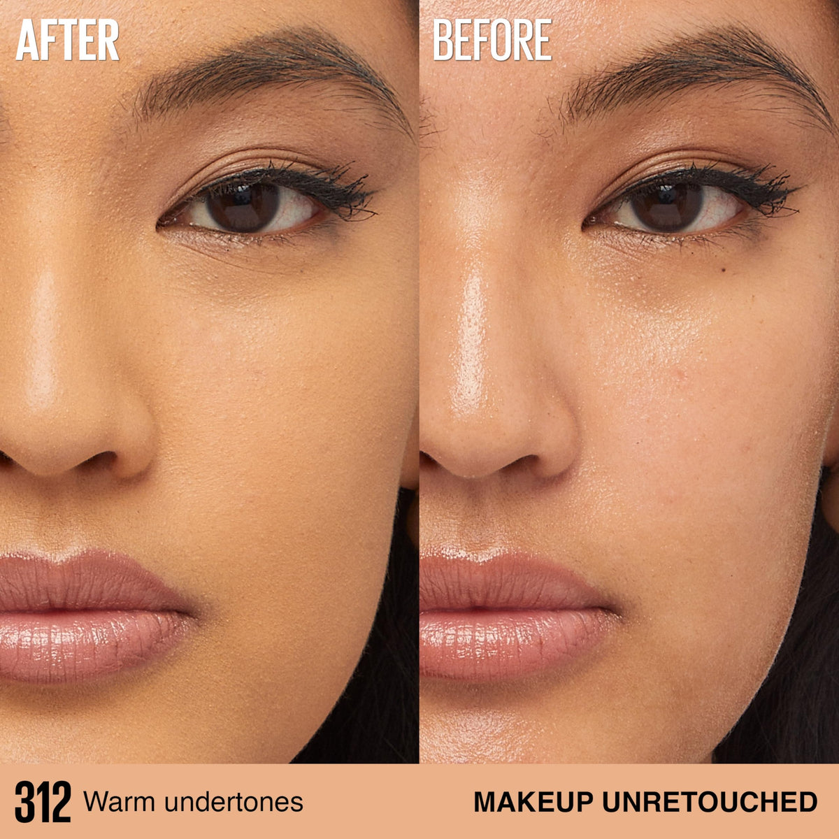 Maybelline swatch of shade 312 on arm to match skin tone