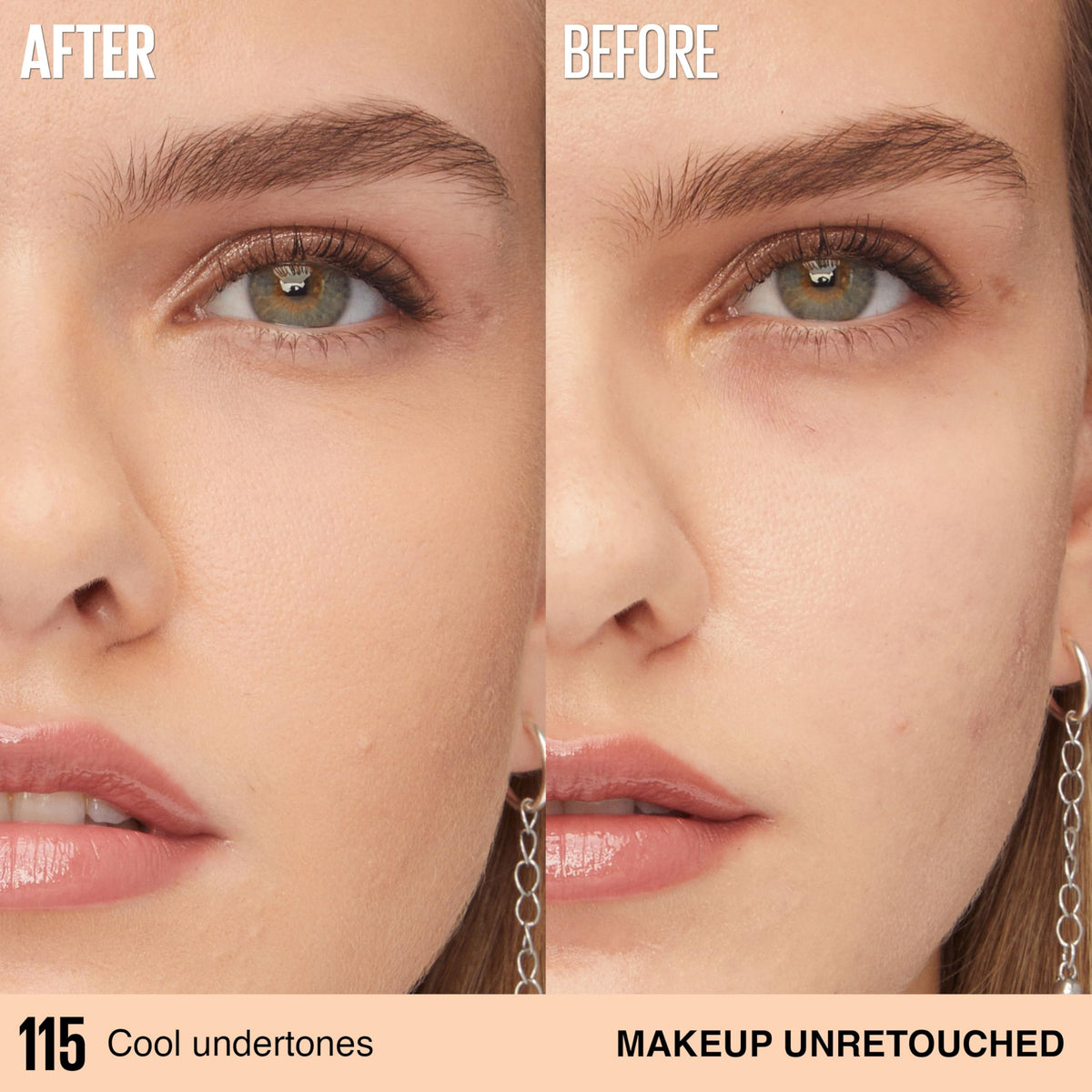 Maybelline texture close up highlighting lightweight formula and breathable feel